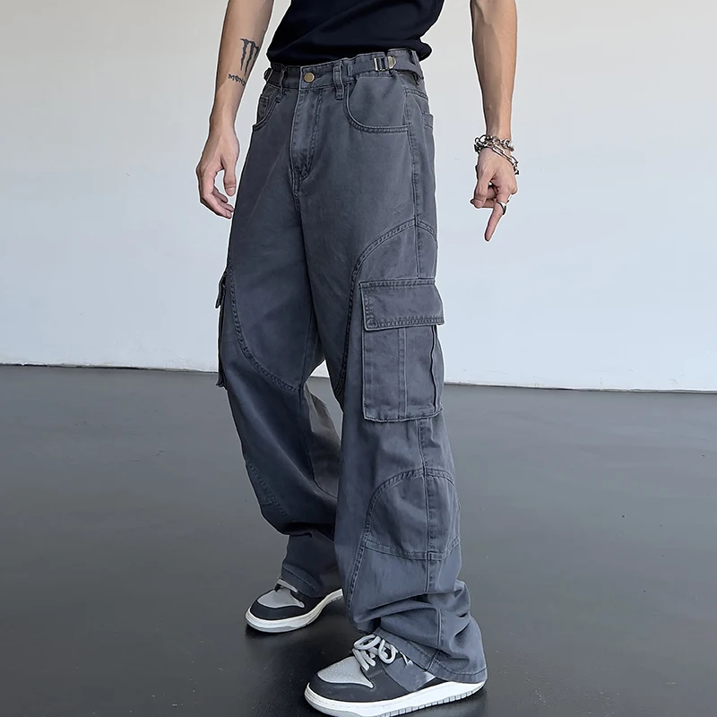 Custom Loose Fit Utility Pockets Mens Pants Casual Streetwear Baggy ...