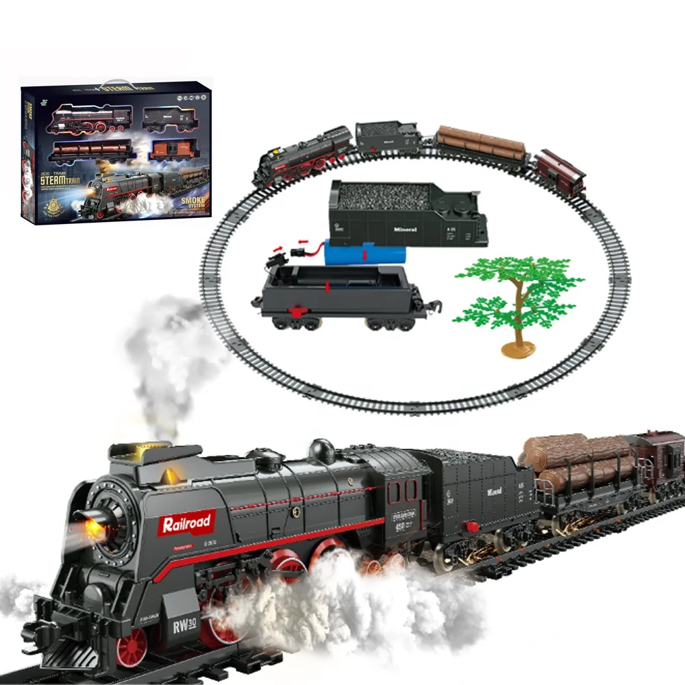 Christmas Gift Toy Smoking Train Classical Railway Slot
