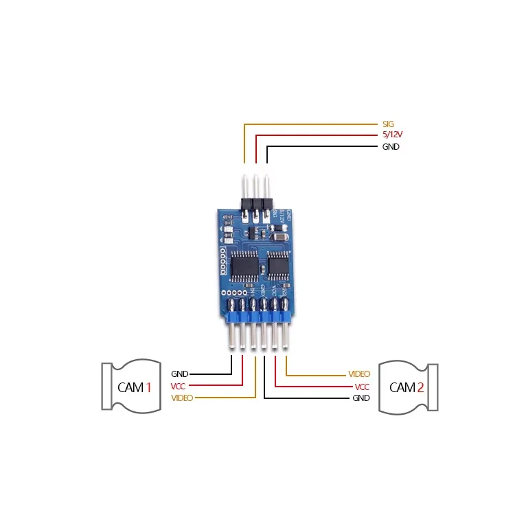 FPV camera two-way three-way video switcher control signal PWM remote control switching video module