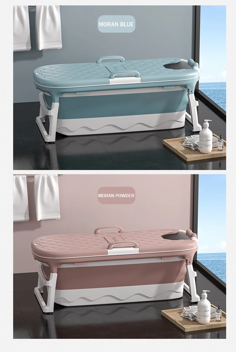 Hot sale customizable color pattern 1.36M household freestanding portable plastic bathtub for adult