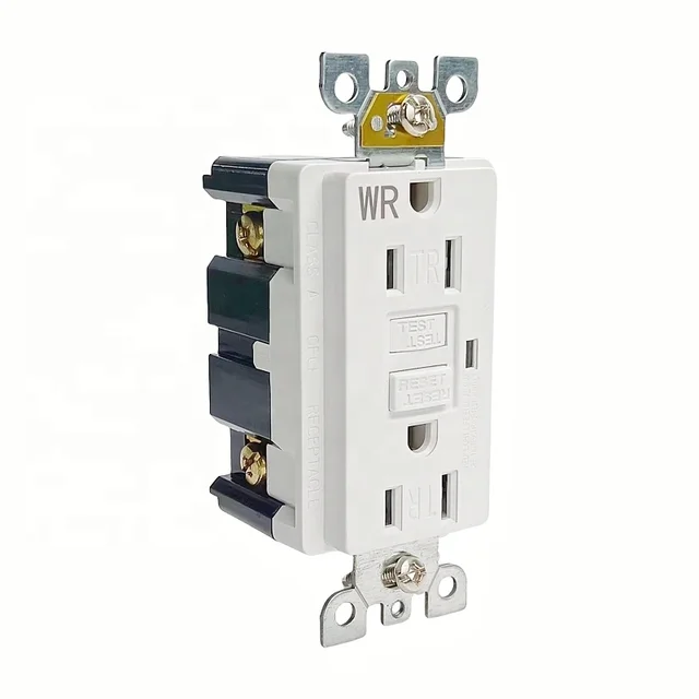 U&L Listed 15 Amp 125-Volt Duplex Self-Test Tamper Resistant/Weather Resistant GFCI Electrical Outlets