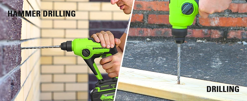 Greenworks Brushless Rotary Hammer Drill With Battery And Charger_voghion.com