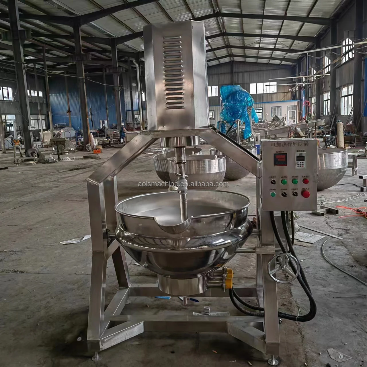 Industrial Automatic Self Stirring Cooking Pot Gas Mixer Cook Steam 1000 Liter Kettle Cooker for Jams Sauce