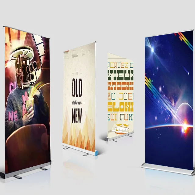 Hot Sale Wholesale Eco Advertising Indoor Display Roll Up Banner Stand portable retractable pull up banner Aluminum rollup Stand