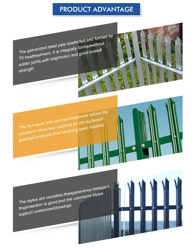 latest company news about Powder Coated Wrought Iron Spear Top Steel Palisade, W Pale Galvanized Steel Palisade Fence  4
