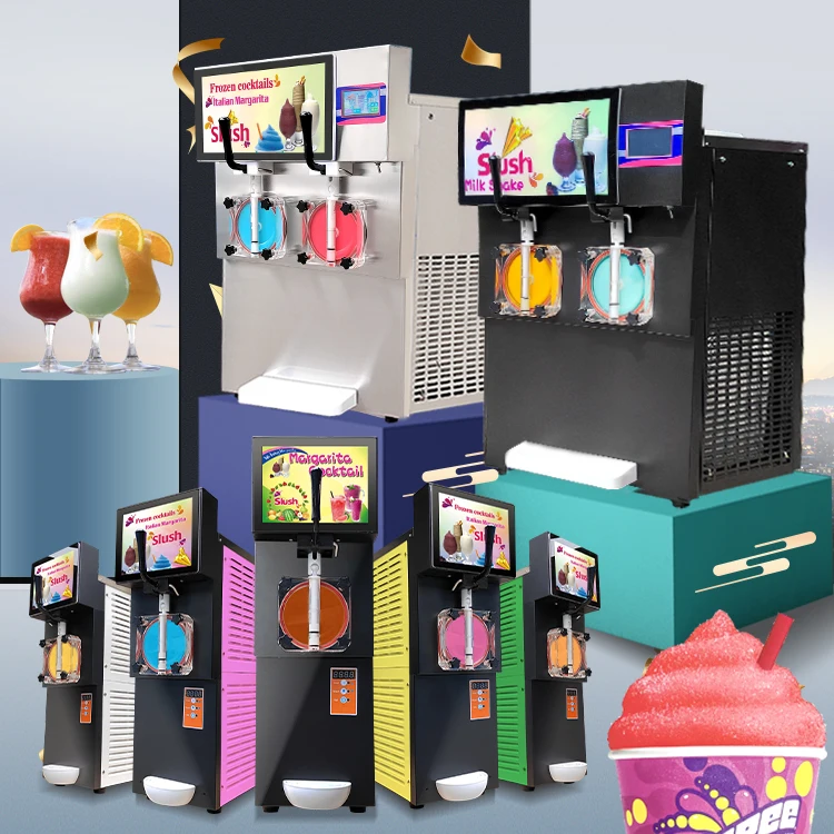 2 Tank Frozen Cocktail Beverage Dispenser Ice Slushy Granita Daiquiri