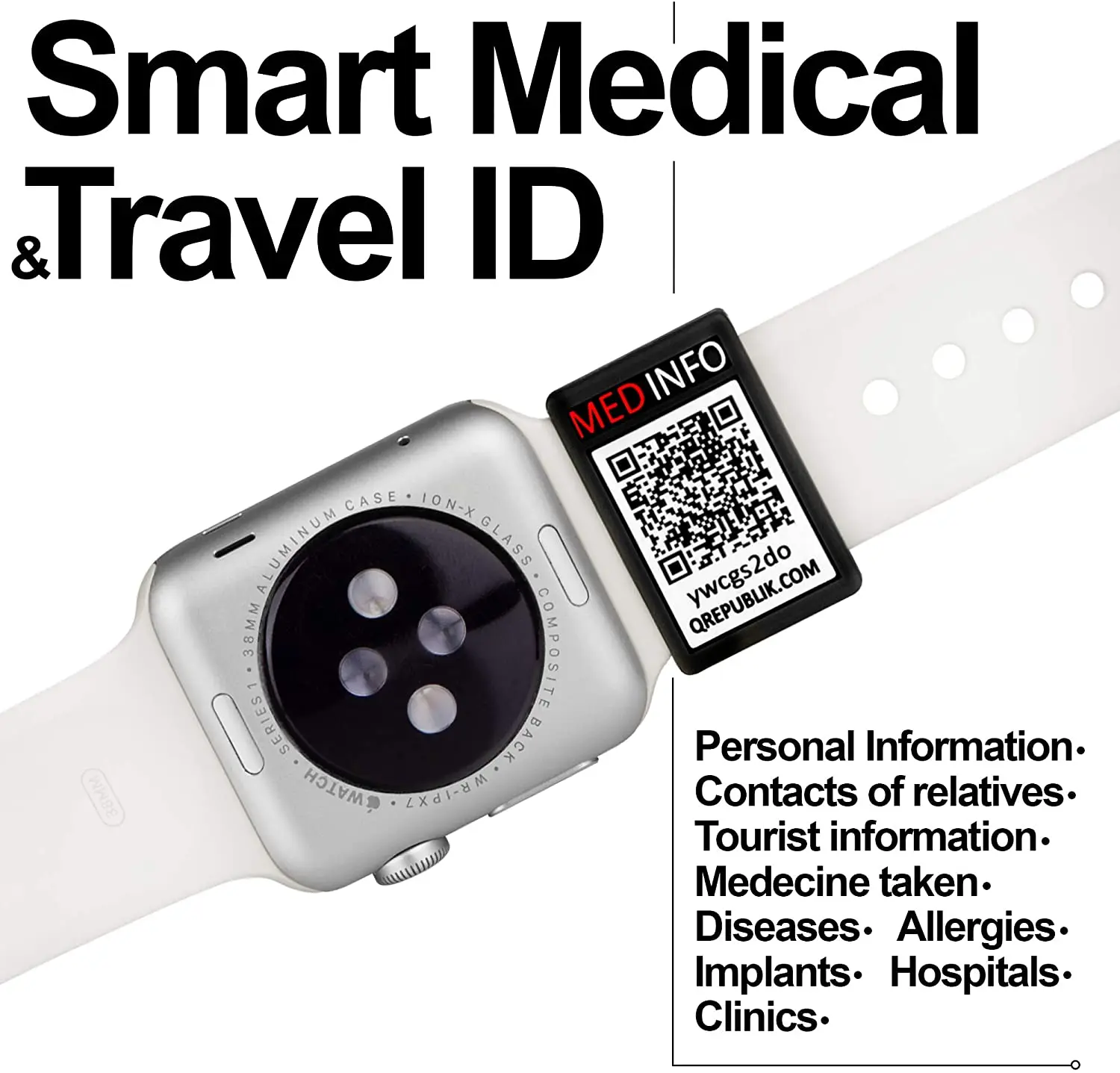 Factory Custom Silicone Medical Sleeve Badge For Apple Watch Fitbit