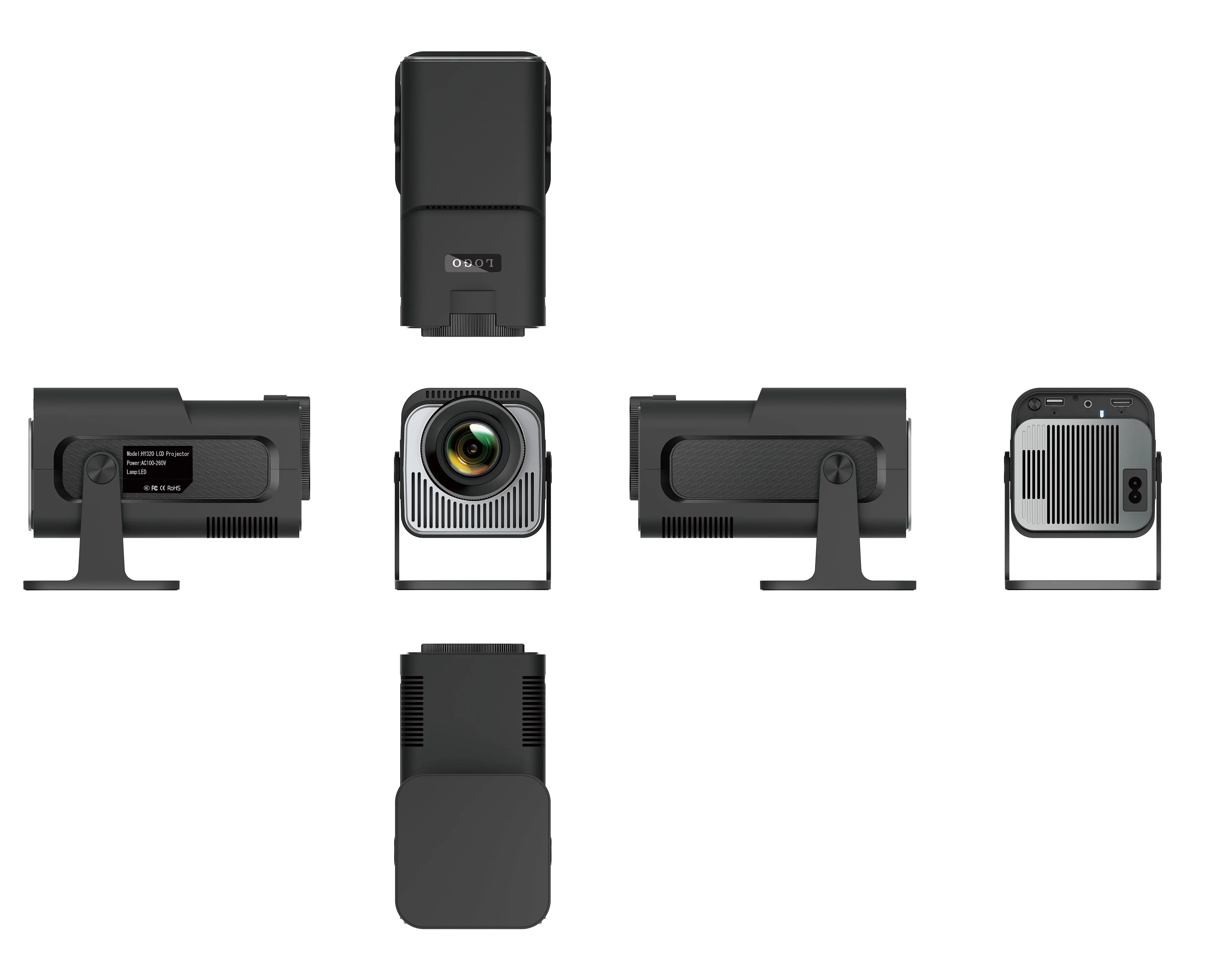 QBUY HY320 Mini Portable Projector - Smart 720P 4K Supported