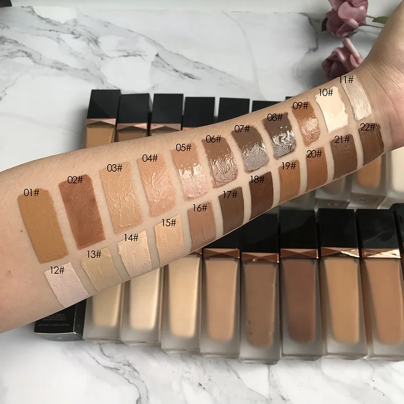 Wholesale Bulk Foundation Makeup 8 Color Liquid Make Up Foundation Light Dark Glass Luxury