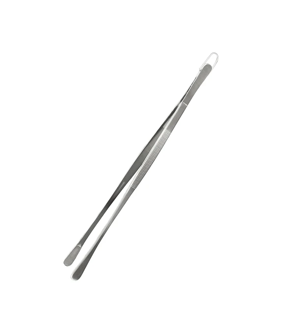 12-Inch Eco-Friendly Long Stainless Steel 304 Food Tweezers Tongs High Quality with wide Tip and Hanger Food Safe Grade