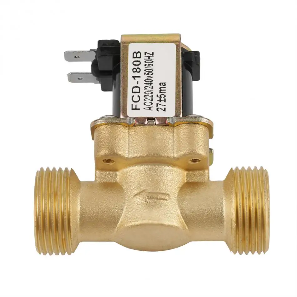Solenoid valve solenoid valve AC220 2 inch NC brass solenoid valve Normally closed water inlet valve 0.02-0.8 MPa class E insulation class solenoid valve 240V G1