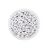 Round white and silver English beads