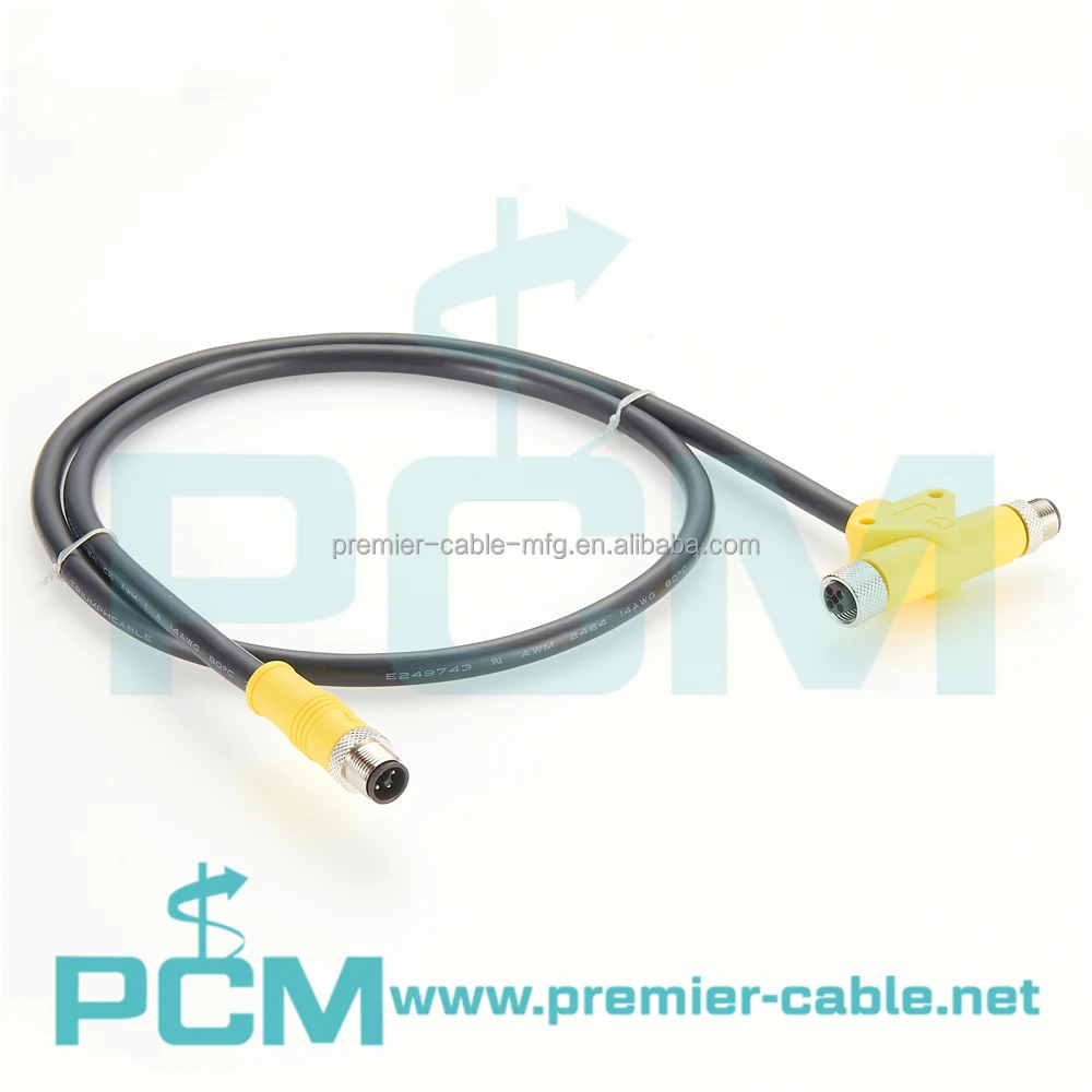 Industrial M12 T-Code Molded Drag Chain Power M12 Interbus Cable details