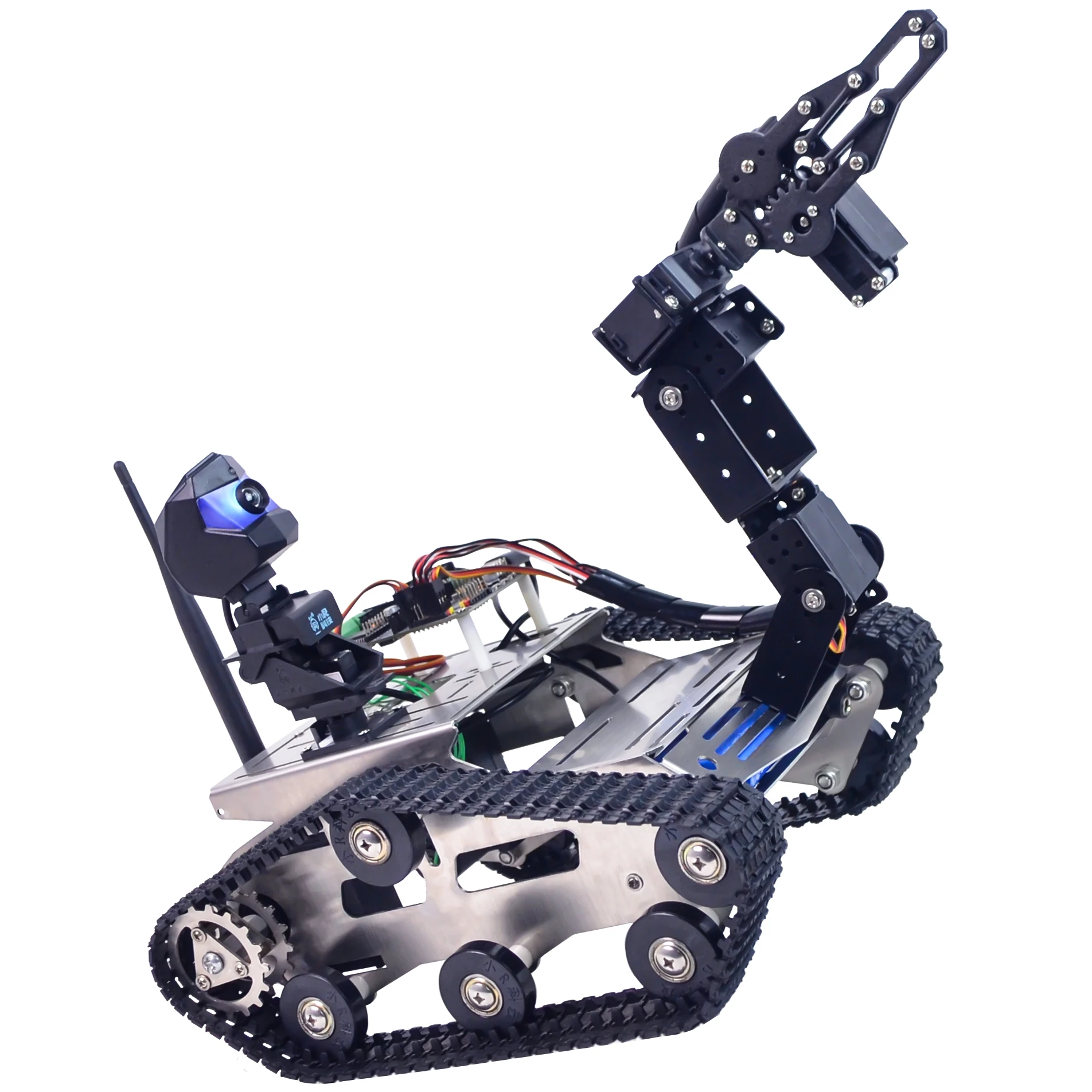 XiaoR Geek Hot sale TH Toy Robot Tank Car DIY wireless WIFI smart robot car with AR DUINO 2560 style robot car