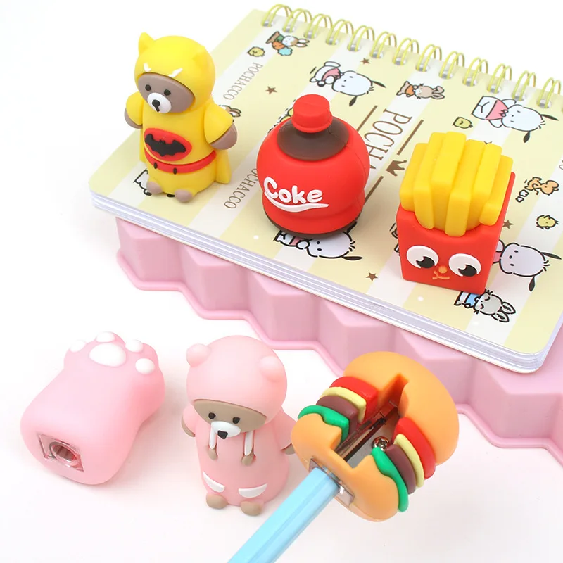 Custom Animal Shape PVC Creative Cute Small Pencil Sharpener for Pencil