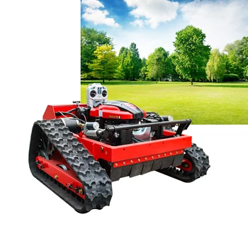 Factory Direct Sale Rubber Tracked Remote Control Lawn Mower Robot Zero Turn Capability Applied to farm gardens