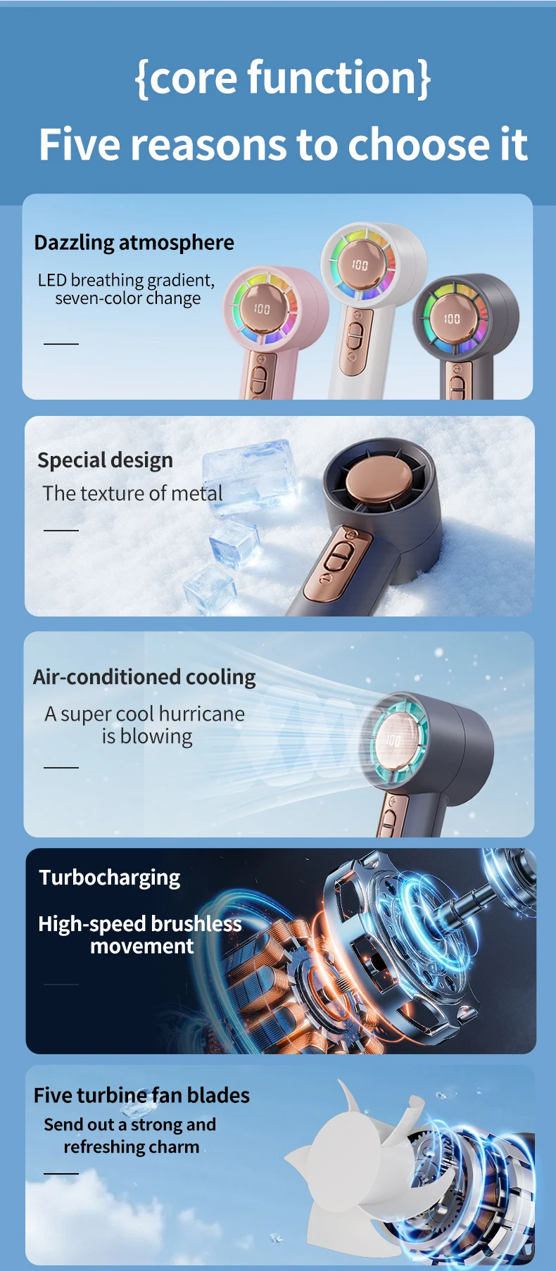 Handheld High Speed Fan, Portable, USB - detail 6
