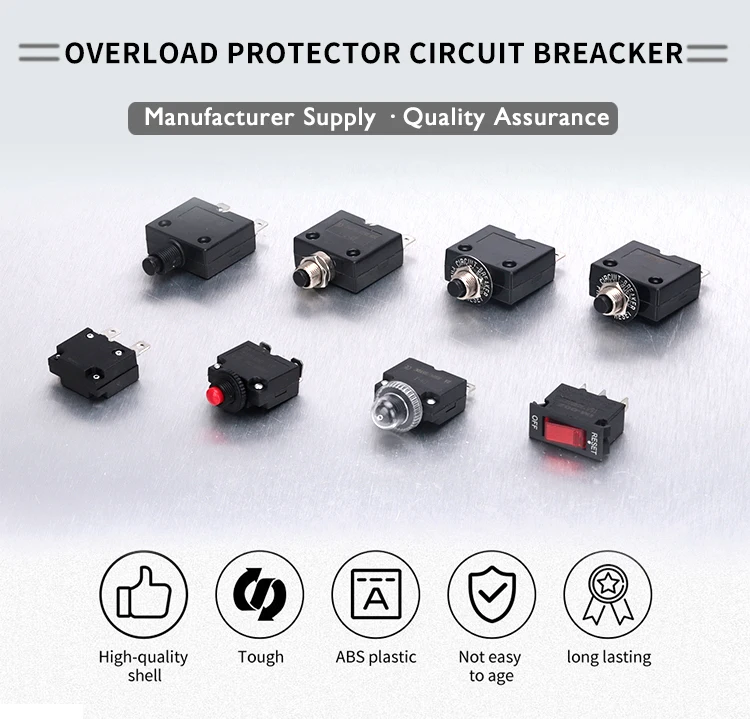 thumbnail interactive-video image 1 of 13A 250V Hydraulic Magnetic Circuit Breaker - Reset Thermal Overload Protection Switch 1 of 10