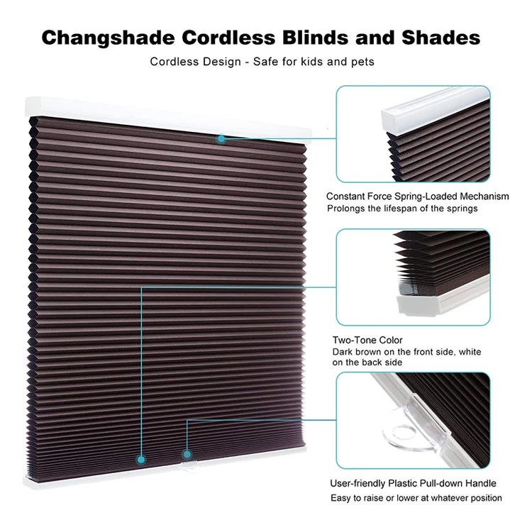 Customized Day And Night Living Room Honeycomb Cordless Pleated Cellular Fabric Shades