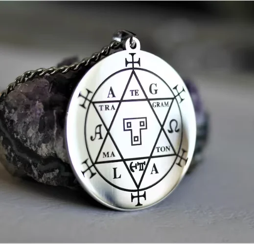 Solomon Hexagram Talisman Powerful Amulet Tetragrammaton Solomon Talisman  Protection Pentacle Original Hexagram Necklace