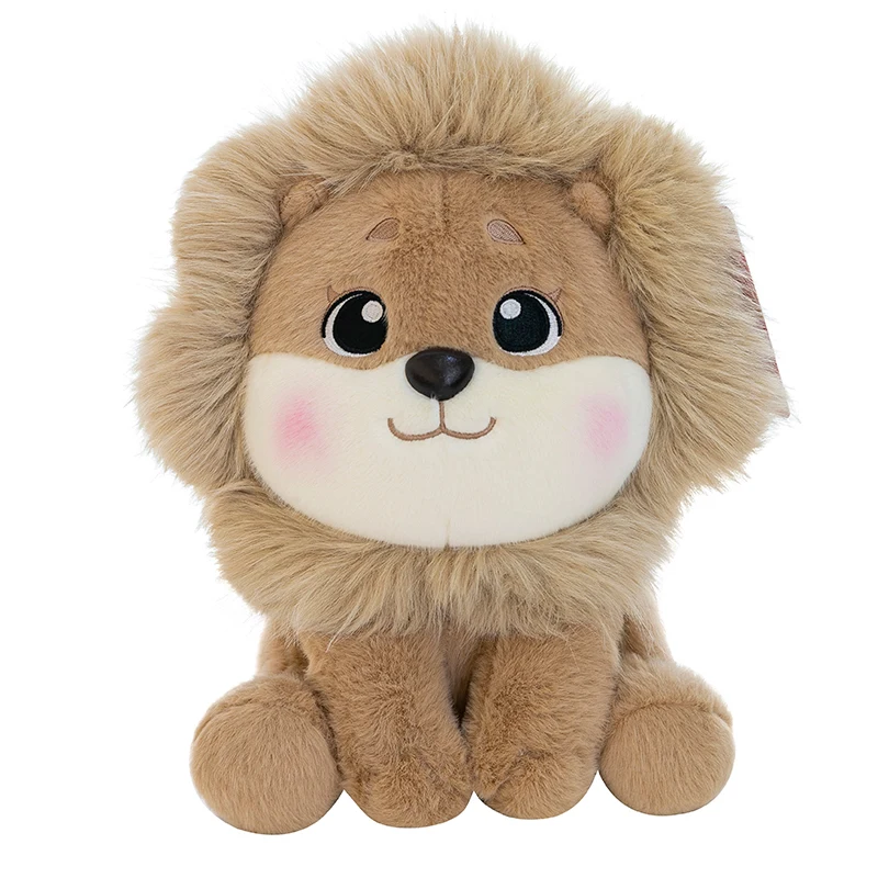 Custom Lion Plush Toy Stuffed Animal, Cute Soothing Wild Beast Doll for Kids Gift, Mascot, Car Decor and Plush Throw Pillow