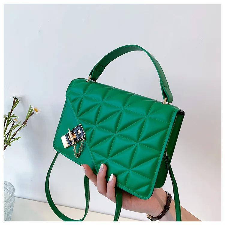 Women's Large Capacity Crossbody Bag - Retro Diamond Grid Pattern Shoulder Bag