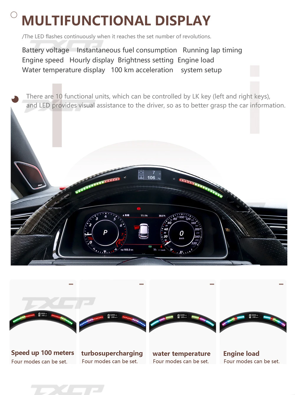 Fit for Audi A3 A4 B9 A5 RS3 RS4 RS5 S3 S4 S5  LED Complete Carbon Fiber Steering Wheel