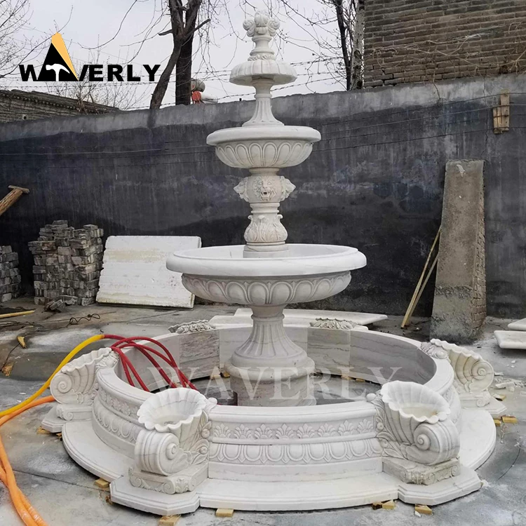 Prices Out Door 4 Tier Large Luxury Natural White Stone Fountains ...