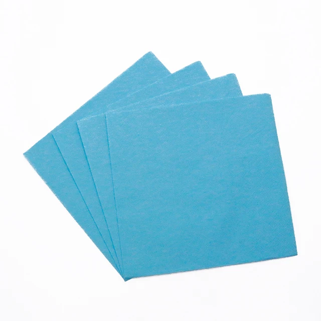 Manufacturers directly supply 33x33cm 13x13inch 17g 2ply 1/4 fold customized sky blue color napkins