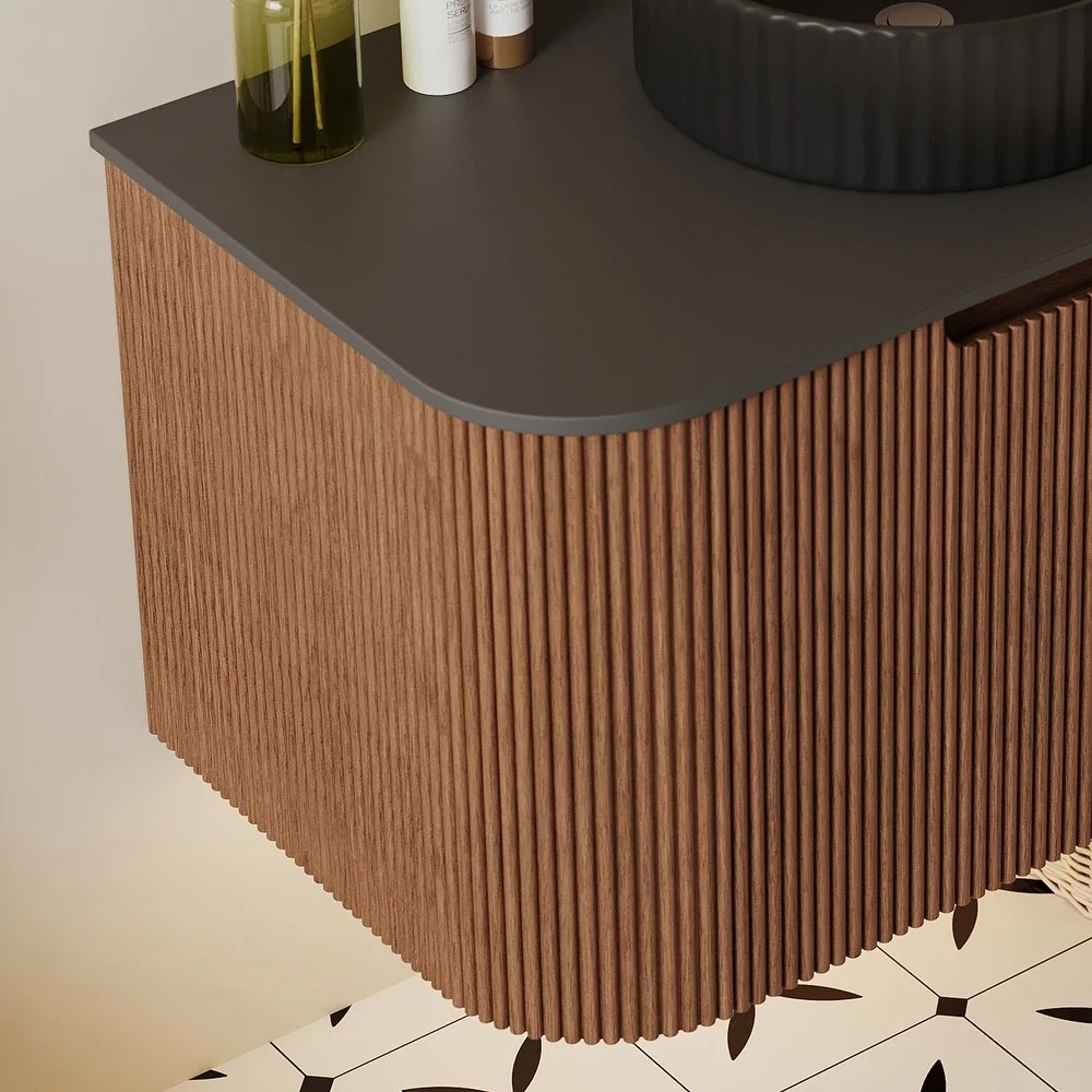 product high quality modern minimalist wall mounted household style textured vanity bathroom cabinet with sink-9