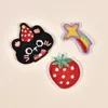 Black Cat Strawberry Star Embroidery Patch