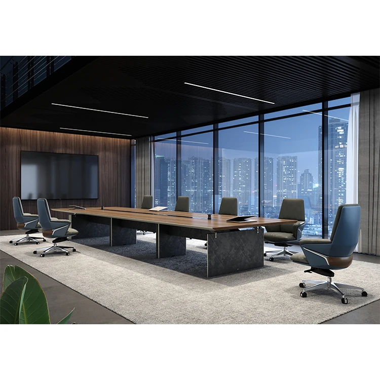FOH Big Boss Table Desk Design Luxury Home Office Desk with Marble Decoration