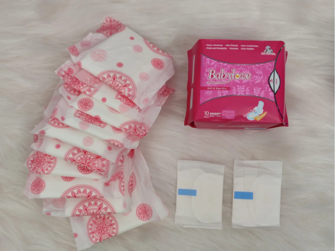 Waterproof Disposable Super Absorbent Menstrual Pads Overnight Sanitary Pads Made in China 100% Pure Cotton for Women and Girls factory