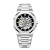silver stainless steel strap and case