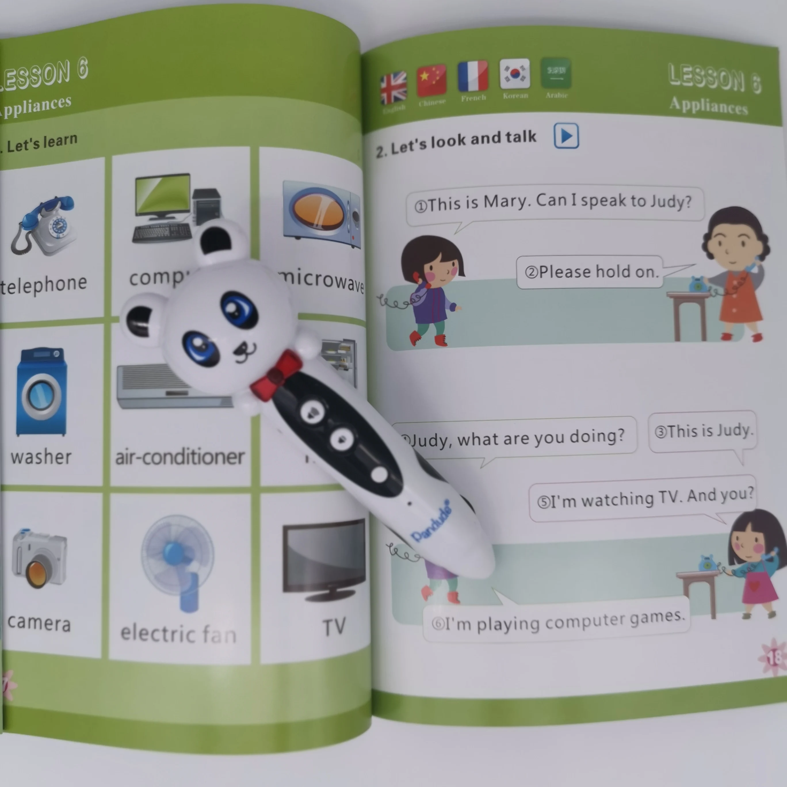 Детская говорящая ручка серии раннего обучения с 5 языками