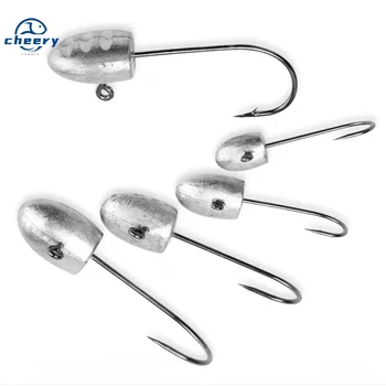 CHEERY 1g 2g 3g 4g Mini Ice Fishing Jig Head Hook Rockfish Barbed Finesse Fishing Hooks Soft Worm Jigging Tackle Bass Trout – Soft Lure – view 2
