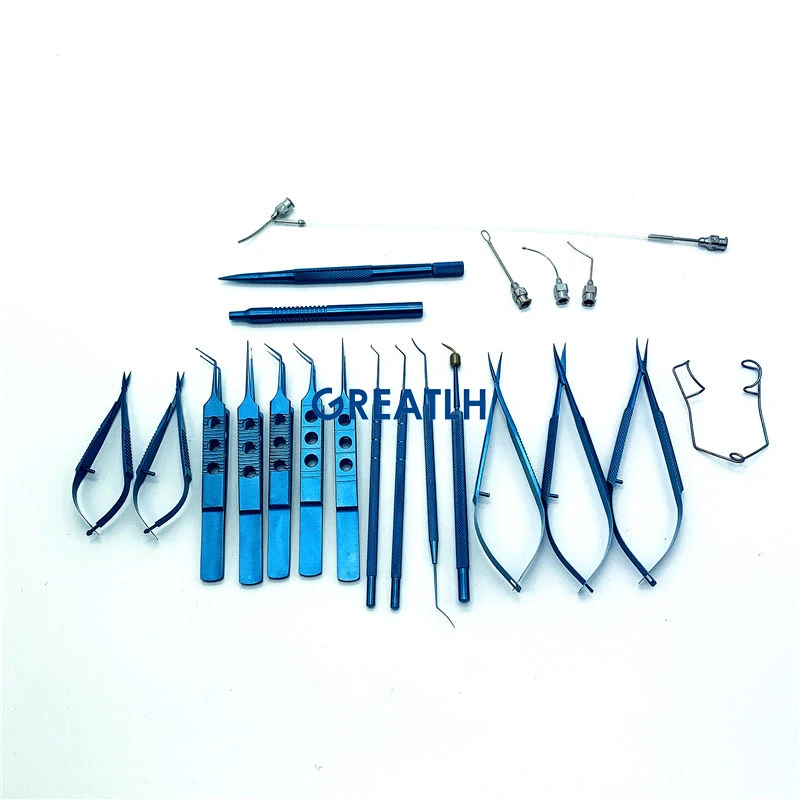 Strumenti Oftalmici Titanio Set Strumenti Chirurgici Oftalmici In Titanio Per Cataratta - 21 Pezzi Con Custodia - Daamni Surgical Strumenti Oftalmici Cataratta 21 Pezzi