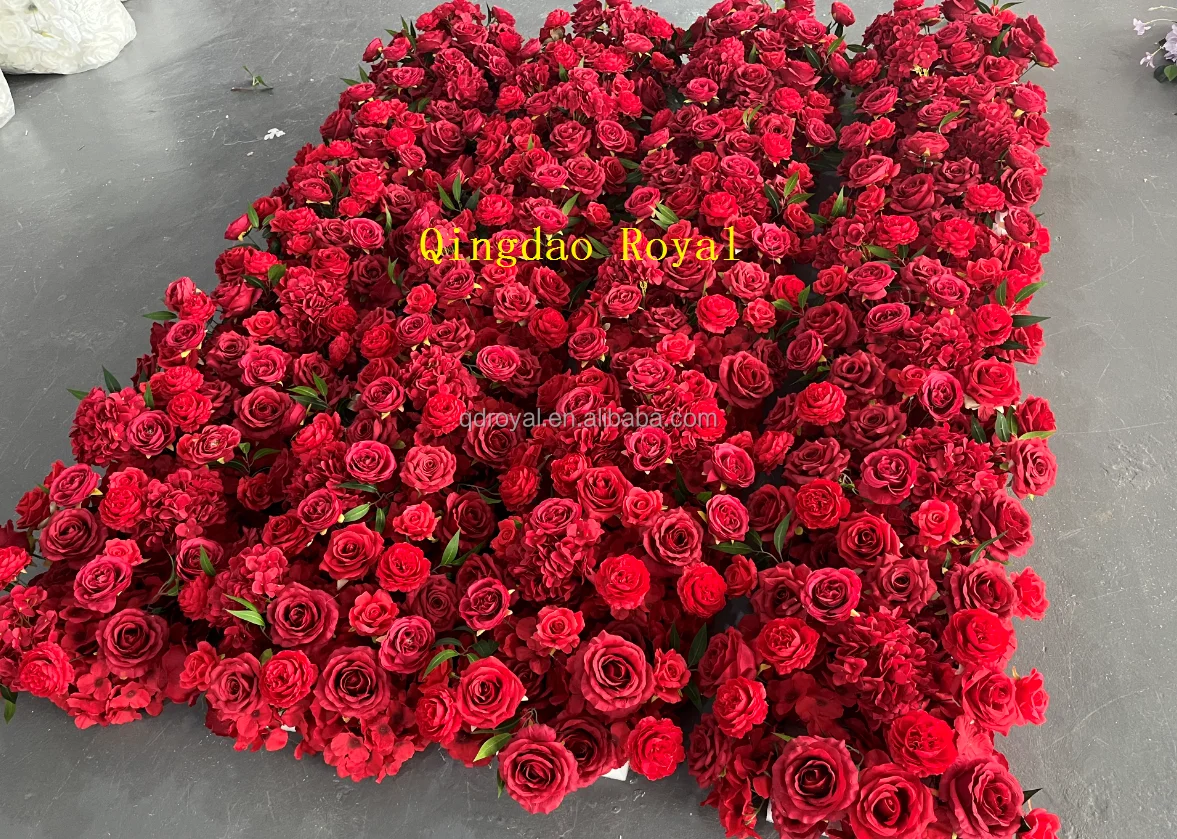Customized Artificial Silk White Rose Flower Row Table Runner Wedding ...