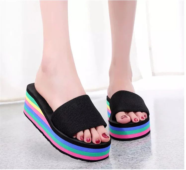 Women's Wedge Flip Flop Sandals Soft Anti-Slip Beach Slippers