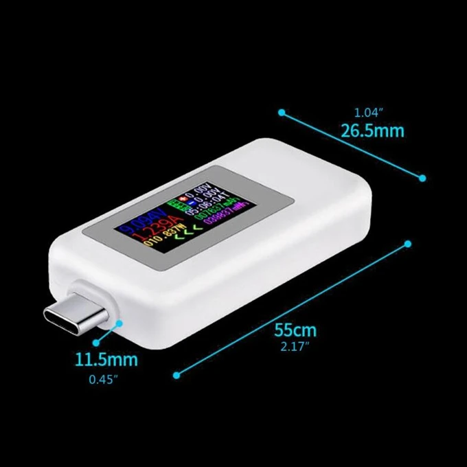 Testeur USB Keweisi KWS-MX19 DC 4V-30V 0-5A Détecteur de tension de courant  (noir)