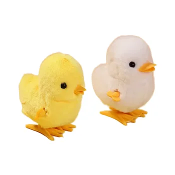 Children's Little Yellow Plush Chicken Toy Moving Simulation with Jumping DUC Gift for Babies