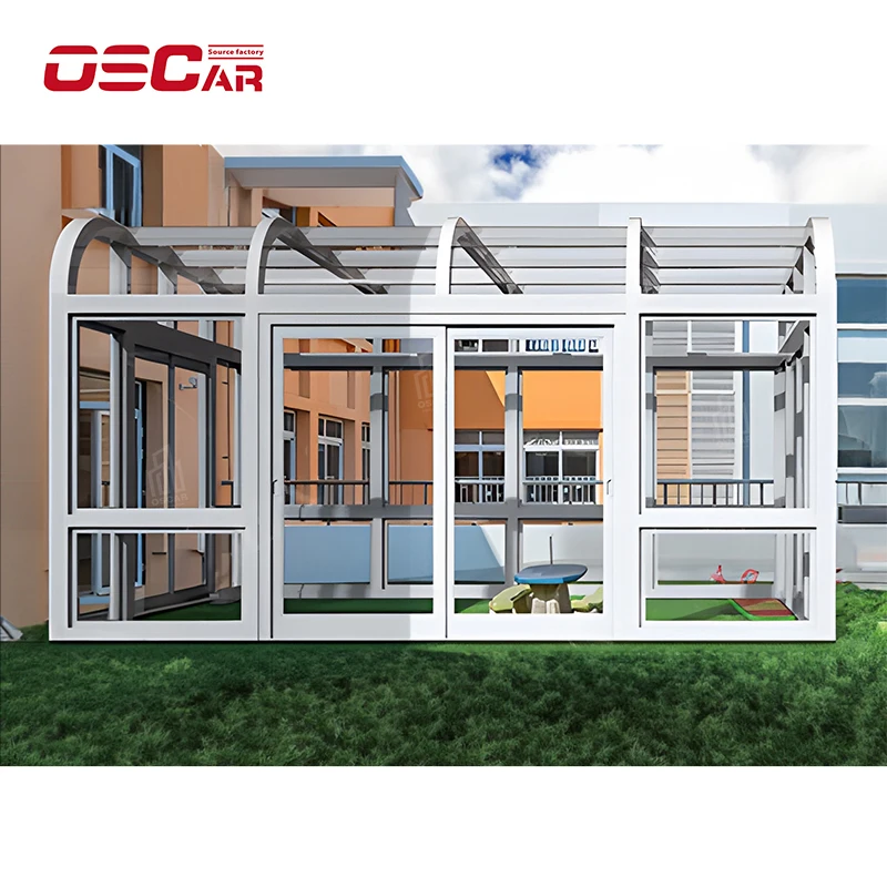 Современный прочный задний двор крупномасштабный металлический технологический алюминиевый сплав парниковый павильон