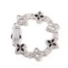 Silver with white and black