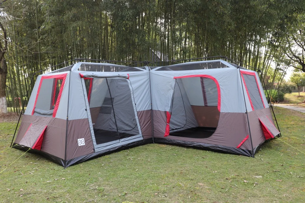 PoeticExist Automatic Family Large Camping Tent Double Layer Bedrooms  Living Room Outdoor Tents