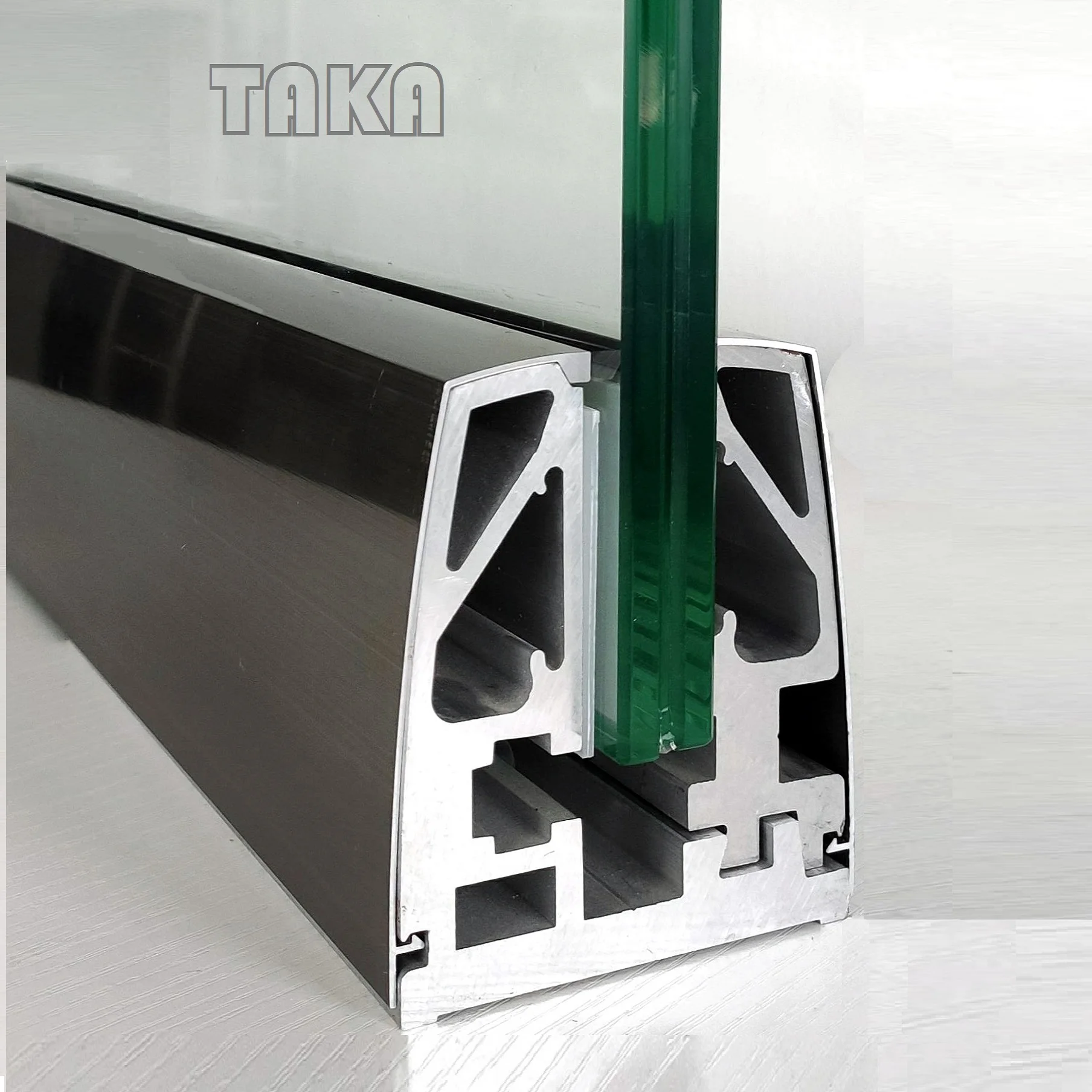 Aluminum U Channel Stainless Steel Handrails Railing Frameless Balcony ...