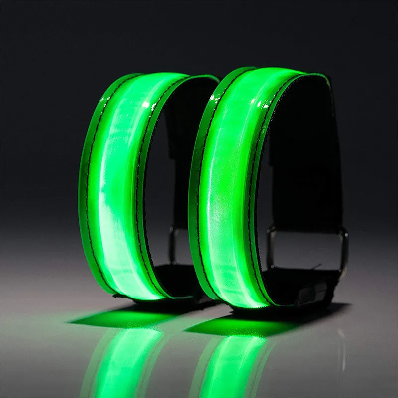 USB Rechargeable LED Power Bracelet Nylon Luminous Arm Wrist Band with Flashing LED Light