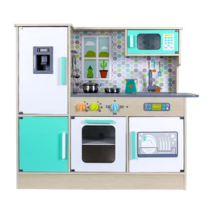 Multi-Functional Pretend Play Kitchen Food Simulation Small Appliance Includes Ice Maker Microwave Oven Educational Toy for Kid