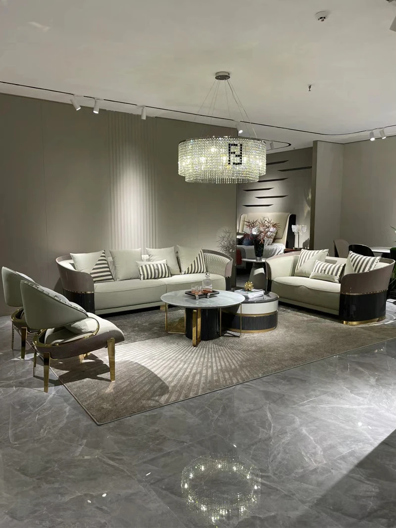 Modern Luxury Leather Sofa Set for Home Bar or Mall for Residential ...