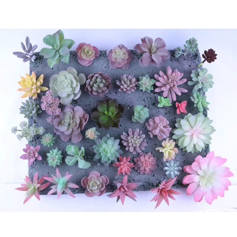 Artificial Flocked Succulents Mini Fake Succulent Plants Faux Premium Decor for DIY Crafting Home Floral Wall Garden Arrangement