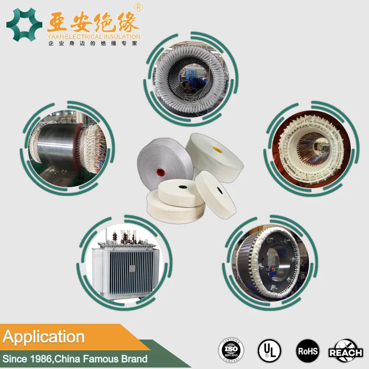 YAAN high strength insulation fiber non alkali fiberglass tape made by glass fiber yarn for transformer motor winding materials
